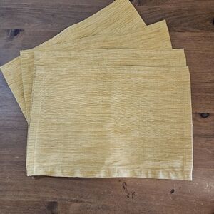 Crate And Barrel Lamont Set of 4 Placemats Goldenrod Rectangle 18x13